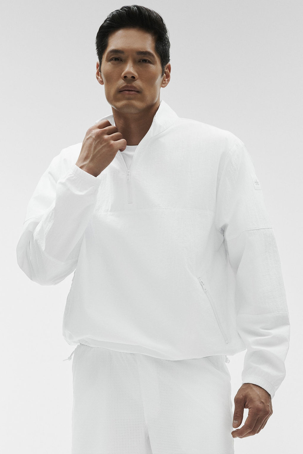 Light Weight Takeaway Track Pullover - White product image 3, provided for visual reference and product detail review