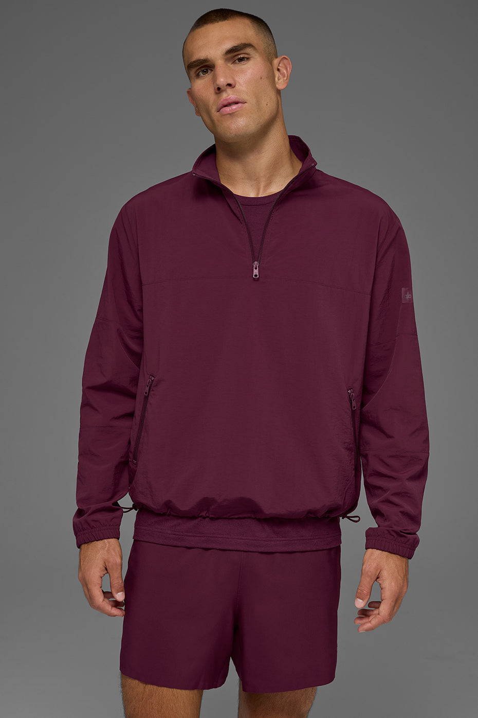 Light Weight Takeaway Track Pullover - Burgundy product image 1, provided for visual reference and product detail review