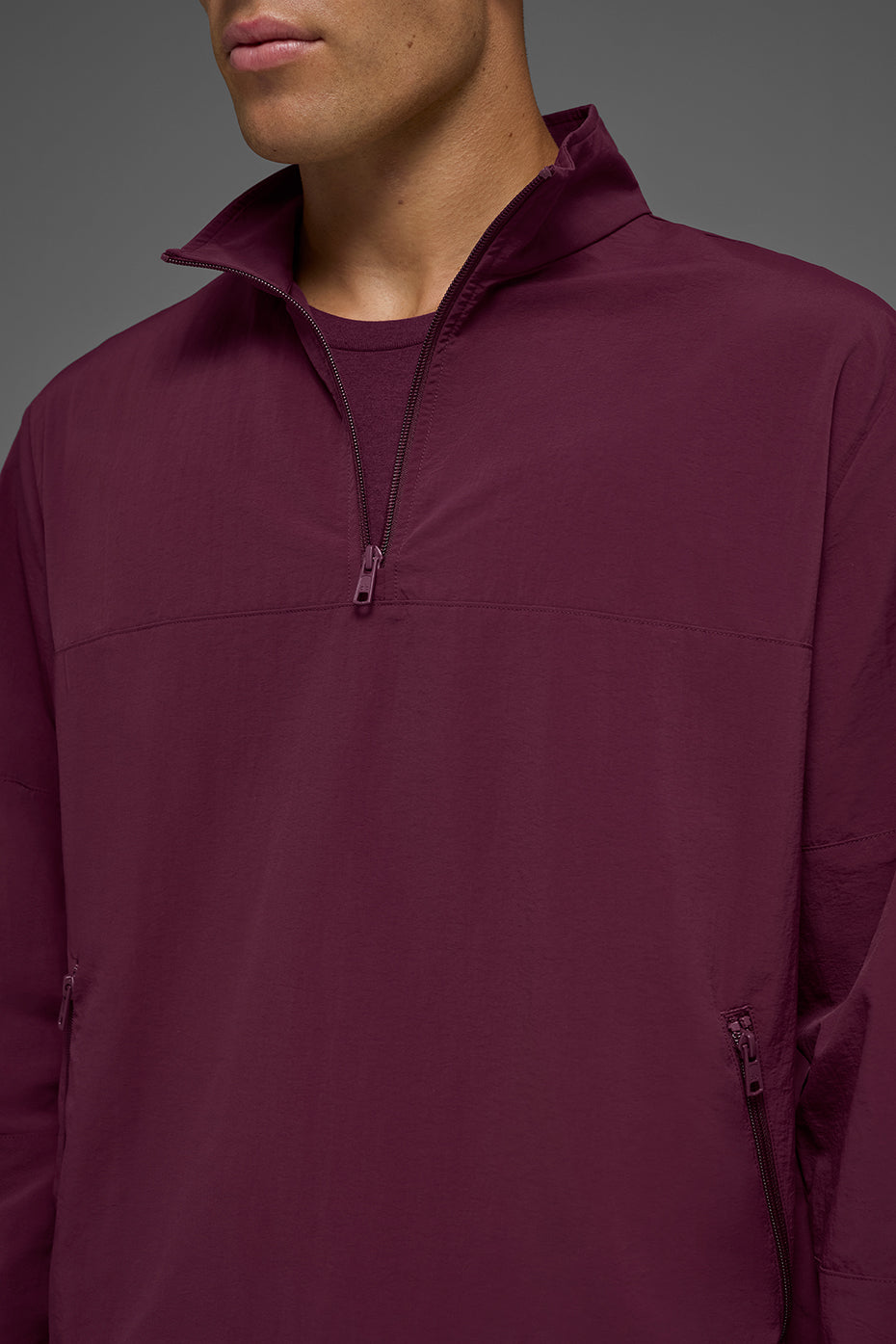 Light Weight Takeaway Track Pullover - Burgundy product image 3, provided for visual reference and product detail review