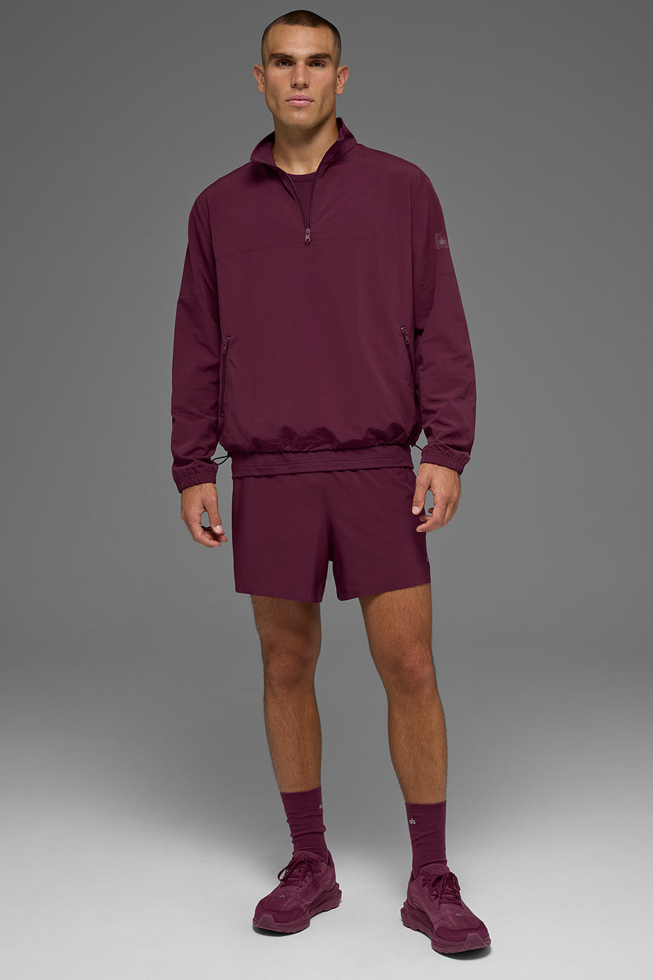 Light Weight Takeaway Track Pullover - Burgundy product image 4, provided for visual reference and product detail review