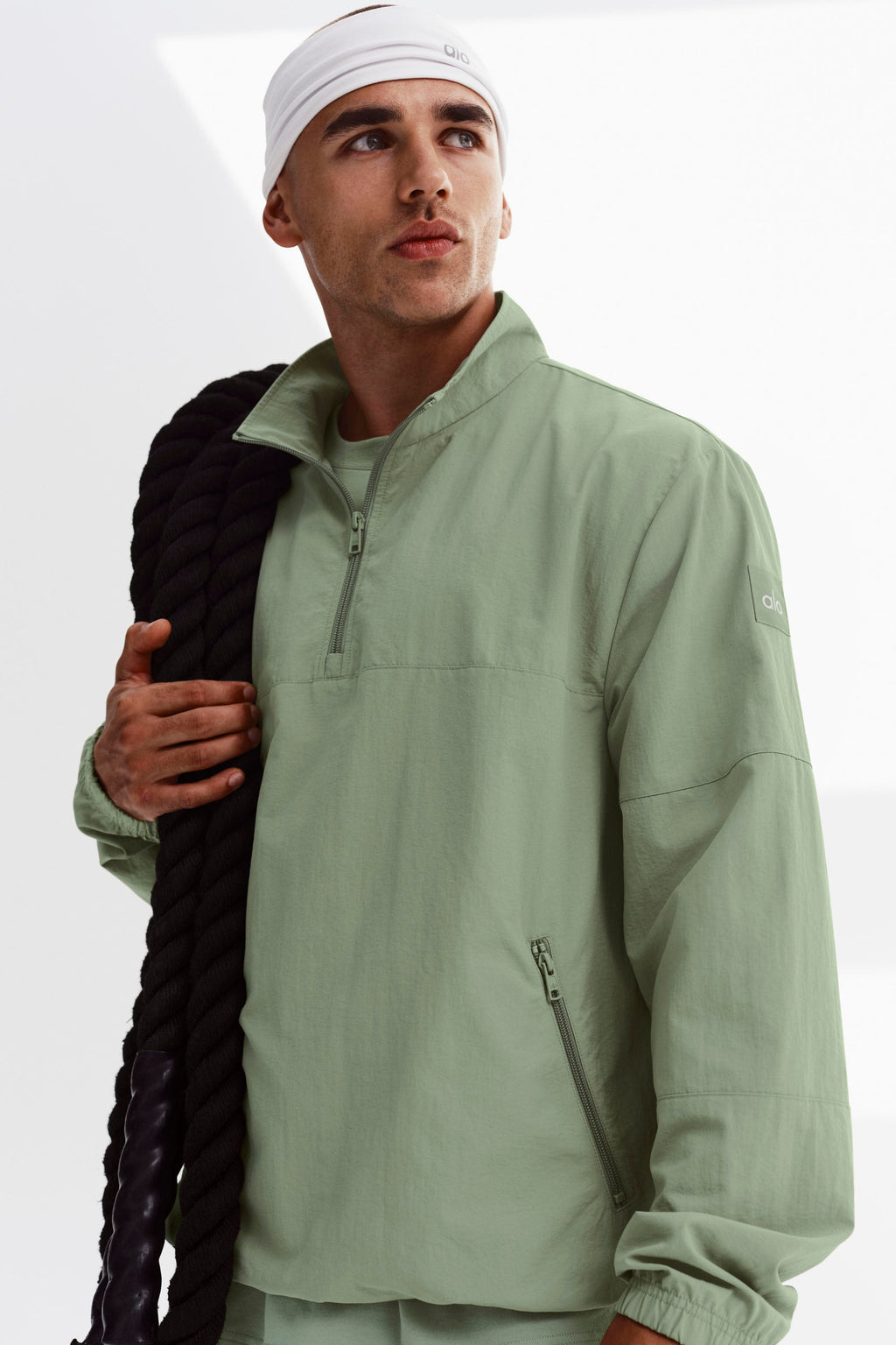 Light Weight Takeaway Track Pullover - Dune Grass product image 1, provided for visual reference and product detail review