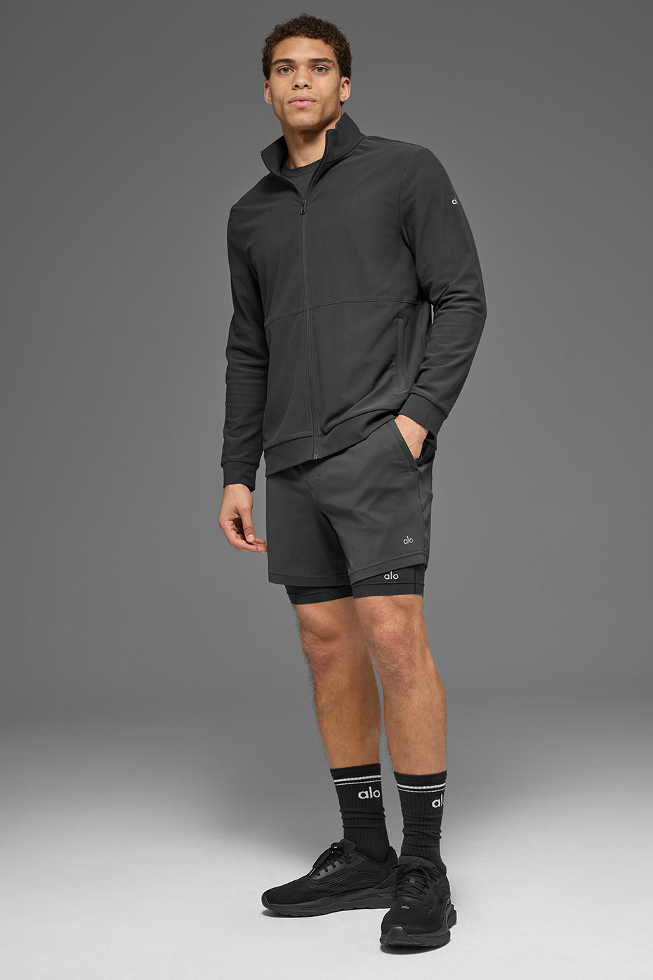 Conquer Max Mock Neck Full Zip - Anthracite product image 5, provided for visual reference and product detail review