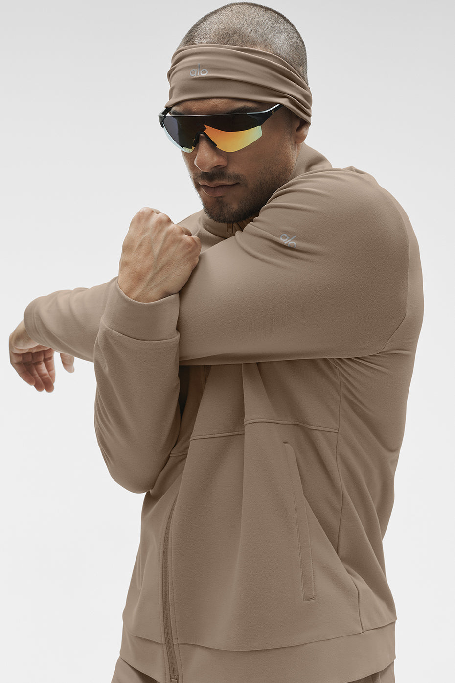 Conquer Max Mock Neck Full Zip - Gravel product image 3, provided for visual reference and product detail review
