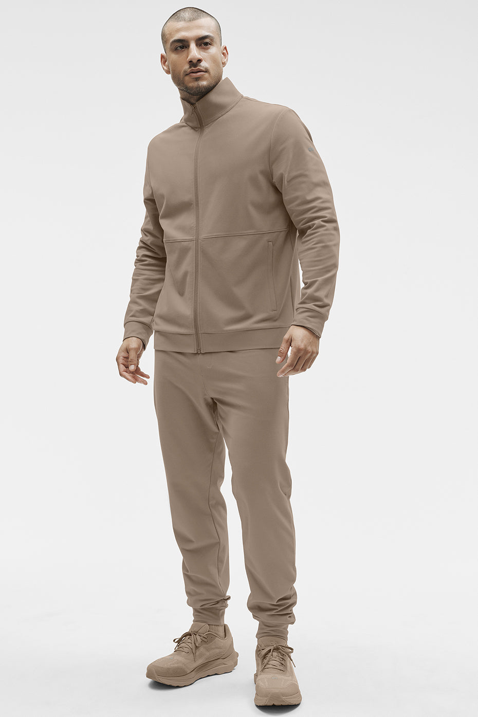 Conquer Max Mock Neck Full Zip - Gravel product image 4, provided for visual reference and product detail review