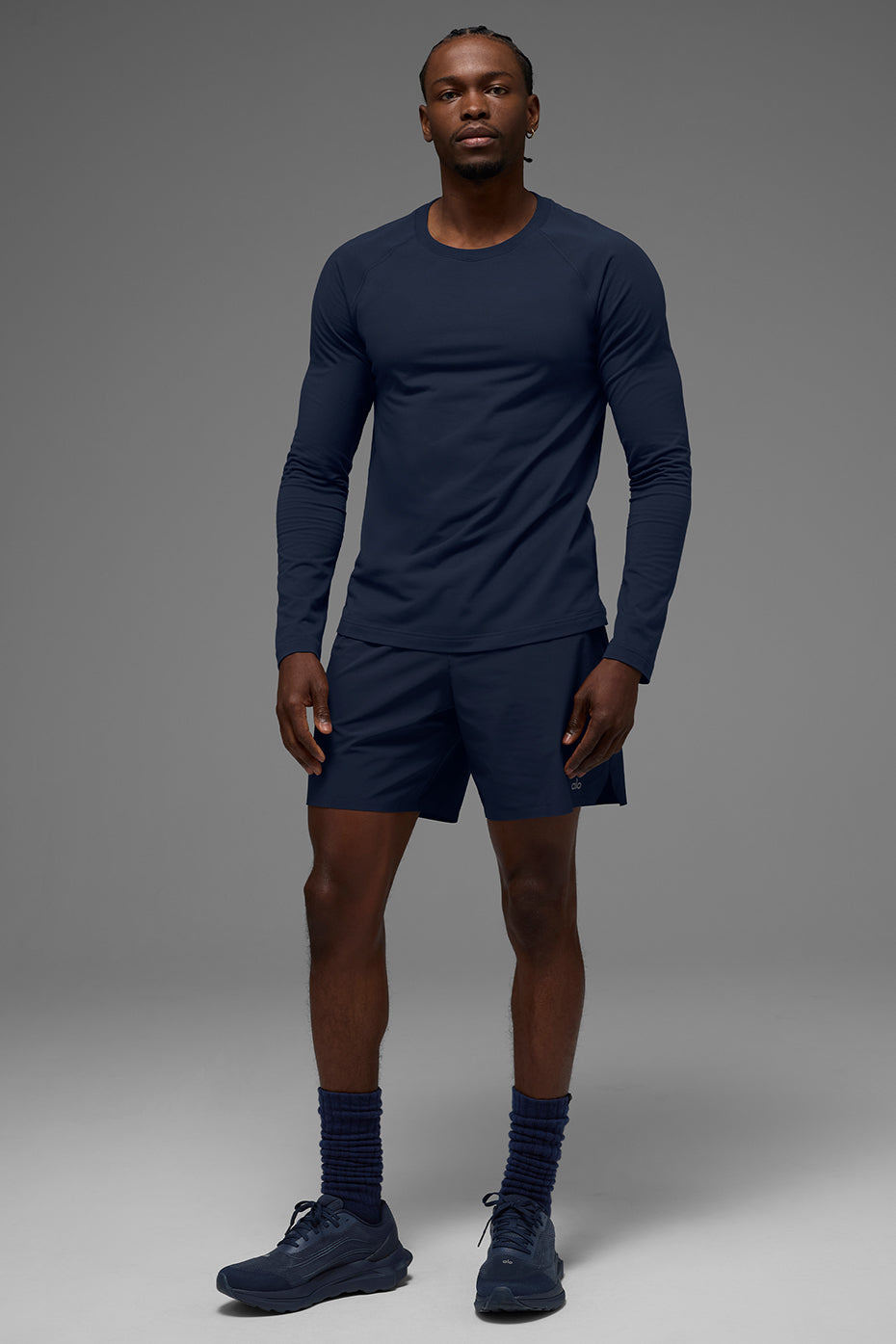 ALO Vapor Crewneck Long Sleeve - Navy product image 4, provided for visual reference and product detail review