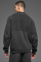 Domain Shift Rib Knit 1/4 Zip Sweater - Anthracite product image 4, provided for visual reference and product detail review