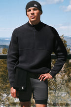 Domain Shift Rib Knit 1/4 Zip Sweater - Anthracite product image 1, provided for visual reference and product detail review
