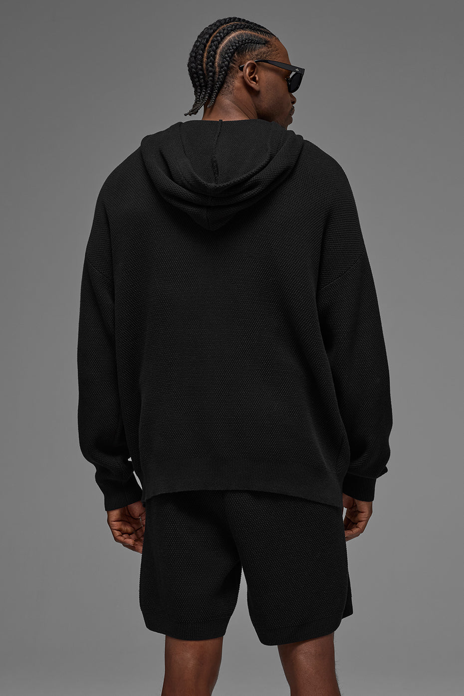Sports Club Sweater Knit Hoodie - Black product image 3, provided for visual reference and product detail review