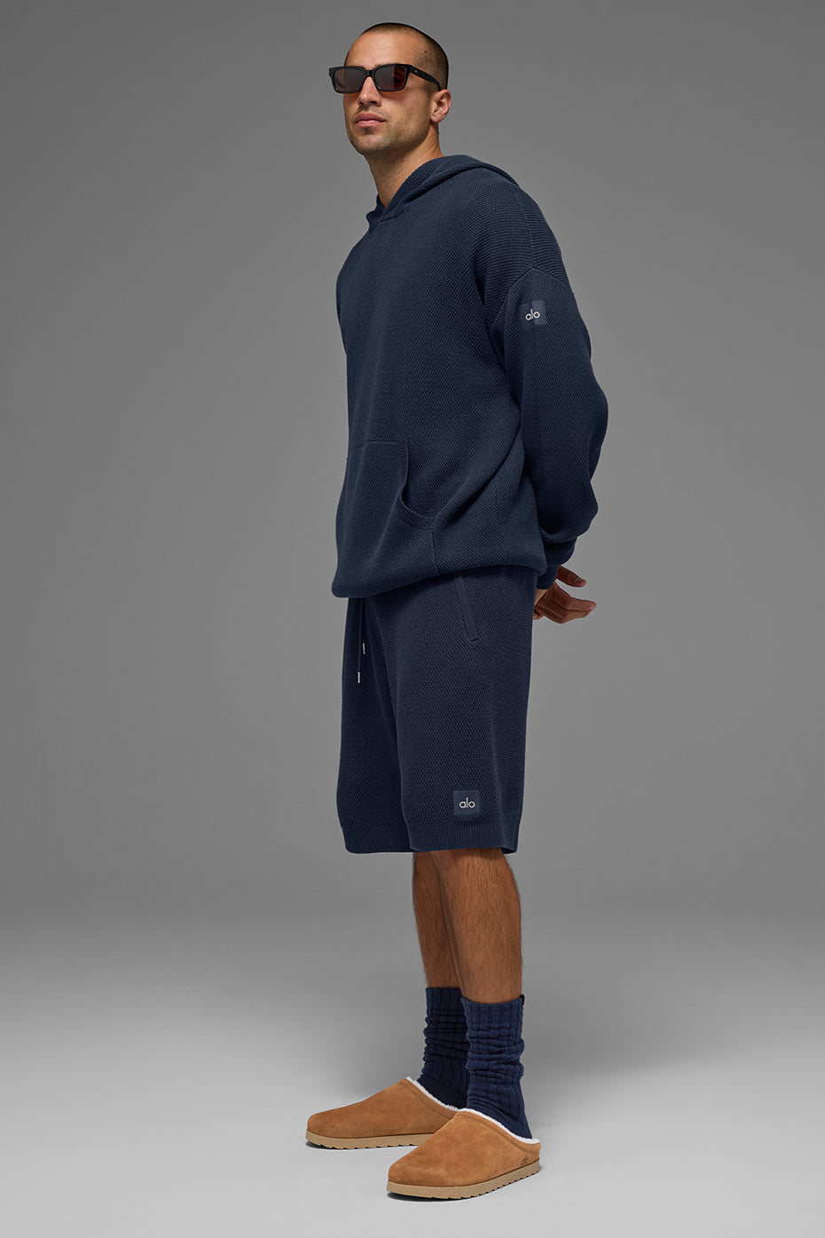 Sports Club Sweater Knit Hoodie - Navy product image 5, provided for visual reference and product detail review