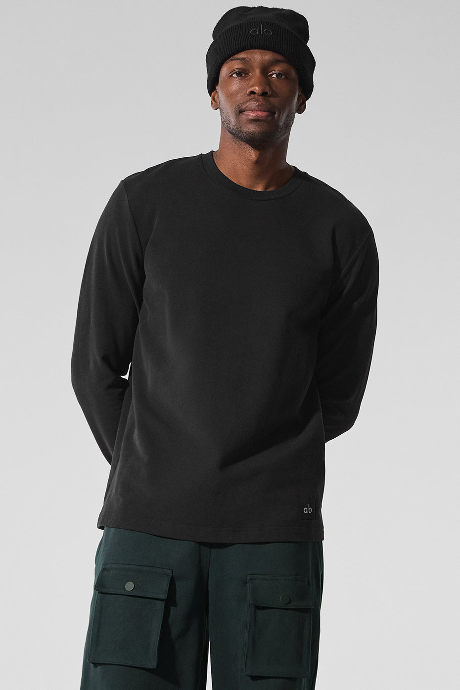 Double Take Long Sleeve Crew - Black product image 4, provided for visual reference and product detail review