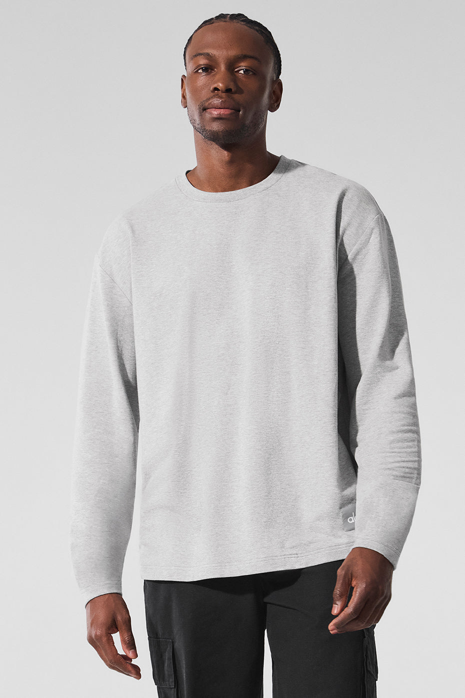 Double Take Long Sleeve Crew - Athletic Heather Grey product image 1, provided for visual reference and product detail review