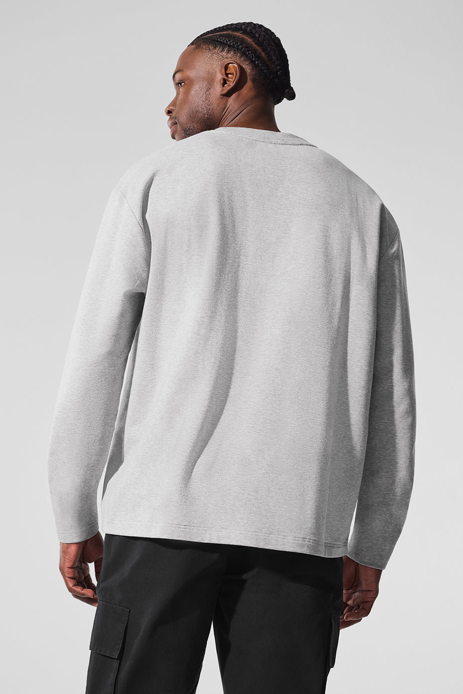 Double Take Long Sleeve Crew - Athletic Heather Grey product image 3, provided for visual reference and product detail review