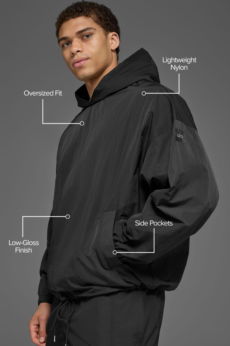 Axis Hooded Pullover - Black product image 2, provided for visual reference and product detail review