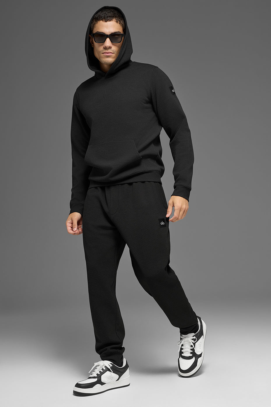 Waffle Lounge Hoodie - Black product image 5, provided for visual reference and product detail review