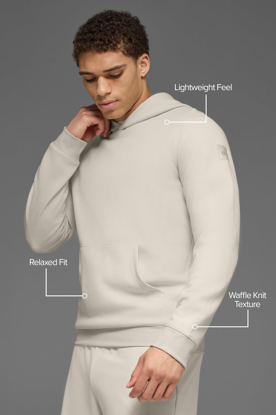 Waffle Lounge Hoodie - Bone product image 2, provided for visual reference and product detail review