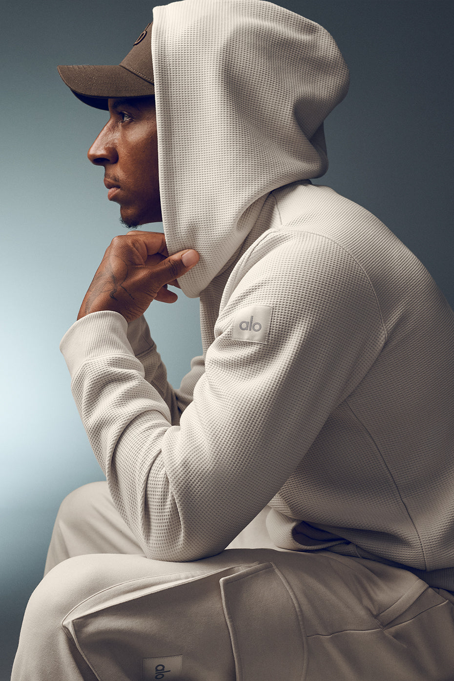 Waffle Lounge Hoodie - Bone product image 1, provided for visual reference and product detail review