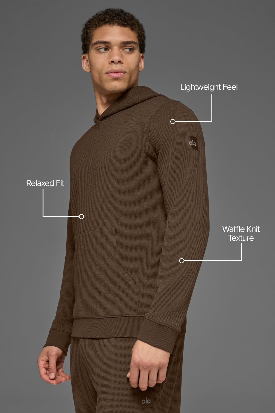 Waffle Lounge Hoodie - Espresso product image 2, provided for visual reference and product detail review
