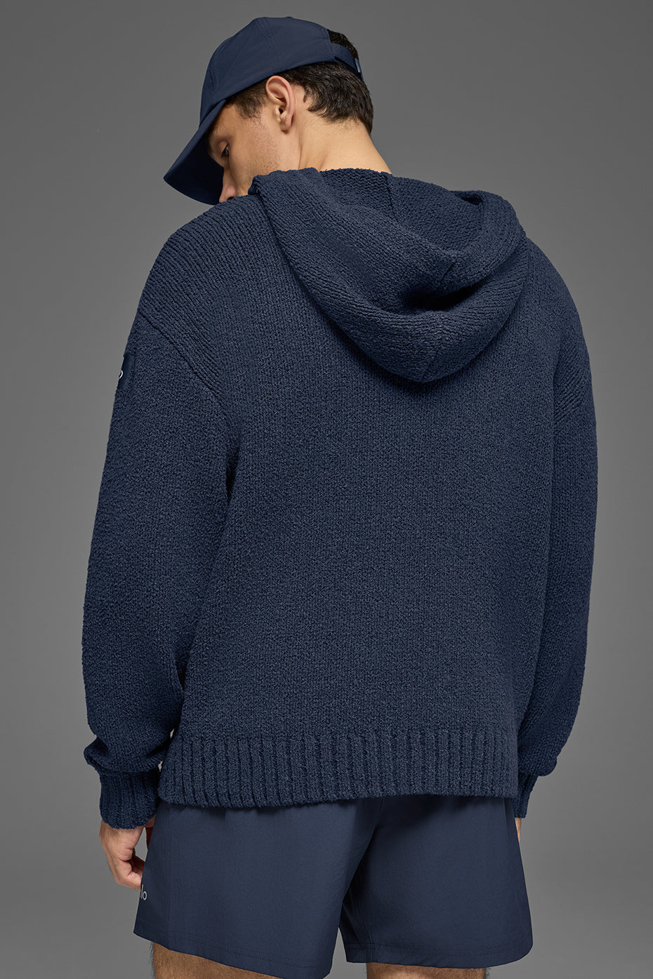Textured Knit Hoodie - Navy product image 3, provided for visual reference and product detail review