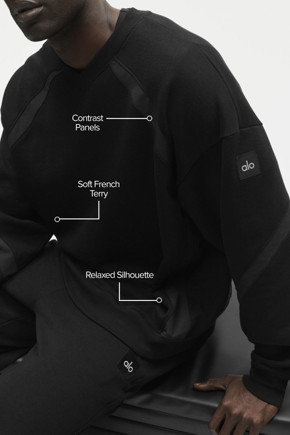 Field Crew Neck Sweatshirt - Black product image 2, provided for visual reference and product detail review