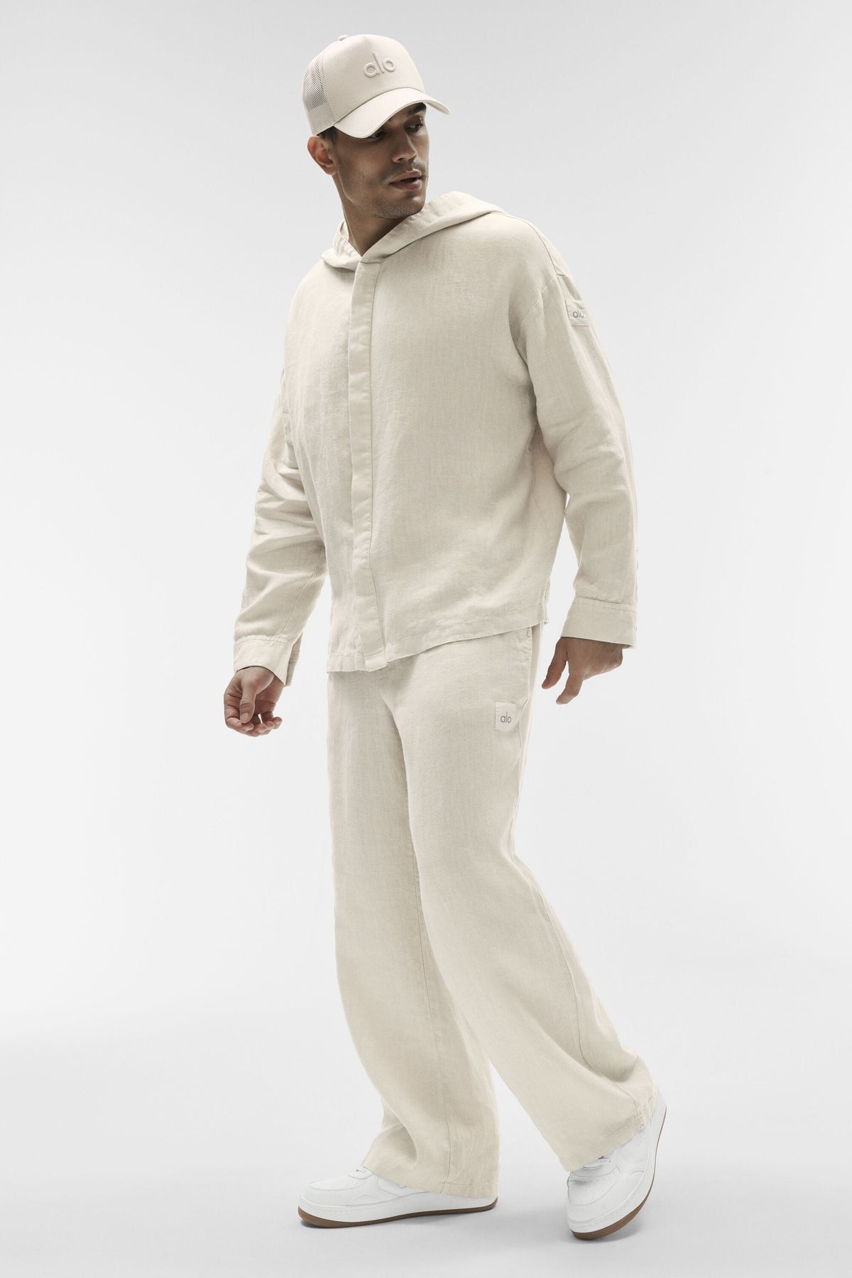 Linen Days Button Up Hoodie - Bone product image 5, provided for visual reference and product detail review
