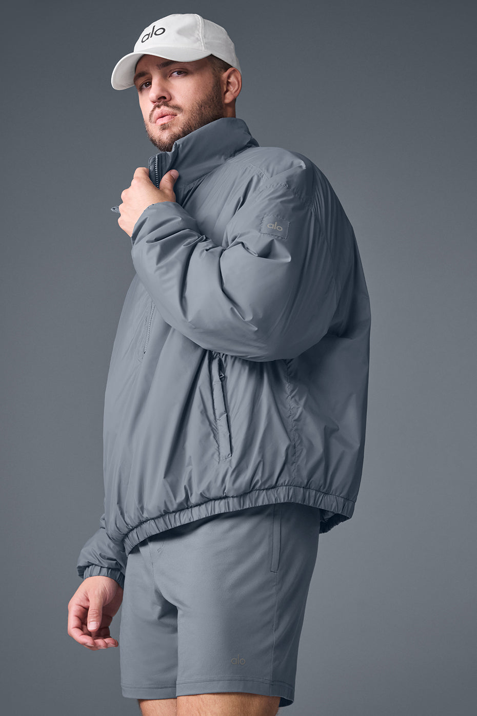 Latitude Light Weight 1/2 Zip Pullover Jacket - Steel Grey product image 3, provided for visual reference and product detail