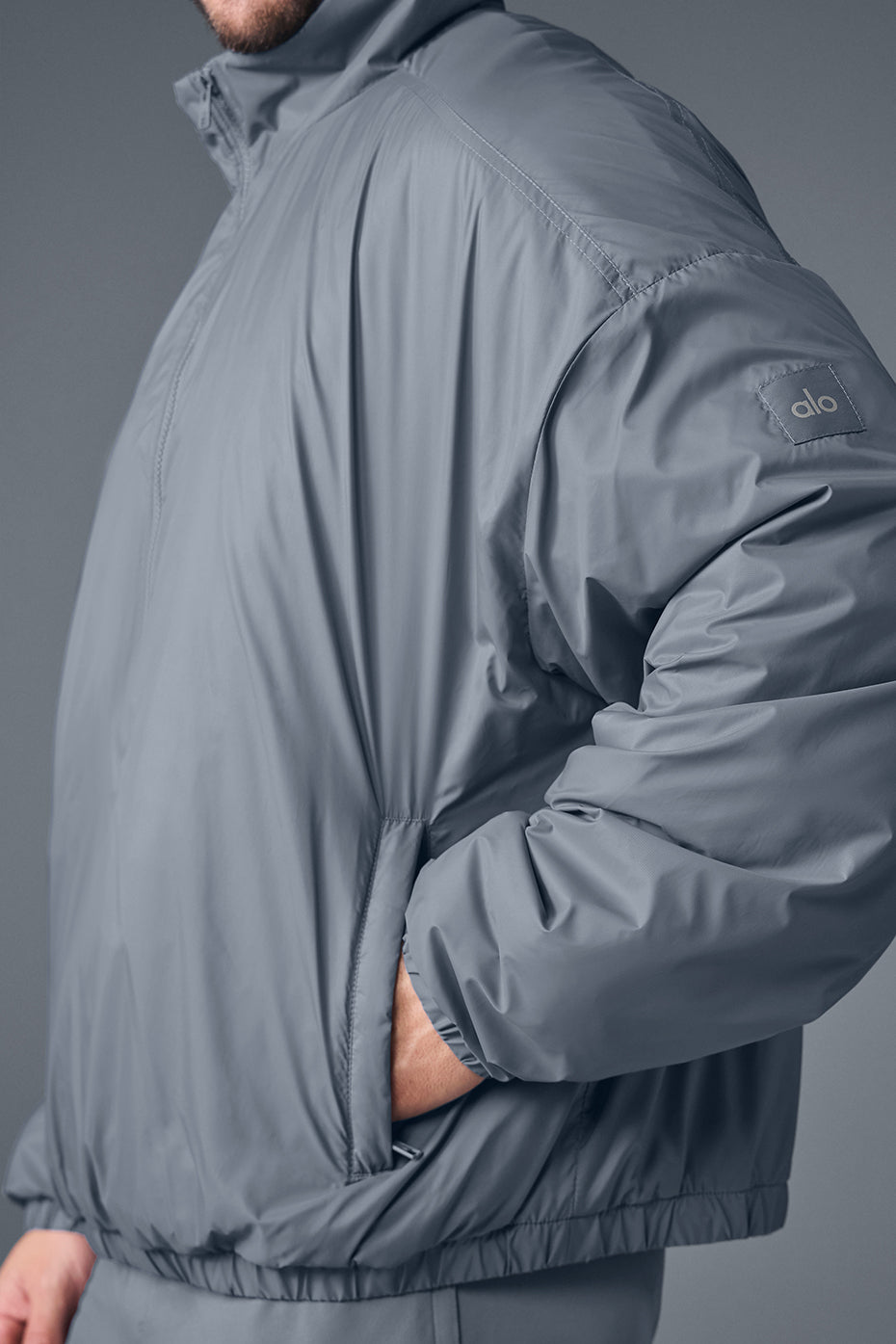 Latitude Light Weight 1/2 Zip Pullover Jacket - Steel Grey product image 4, provided for visual reference and product detail