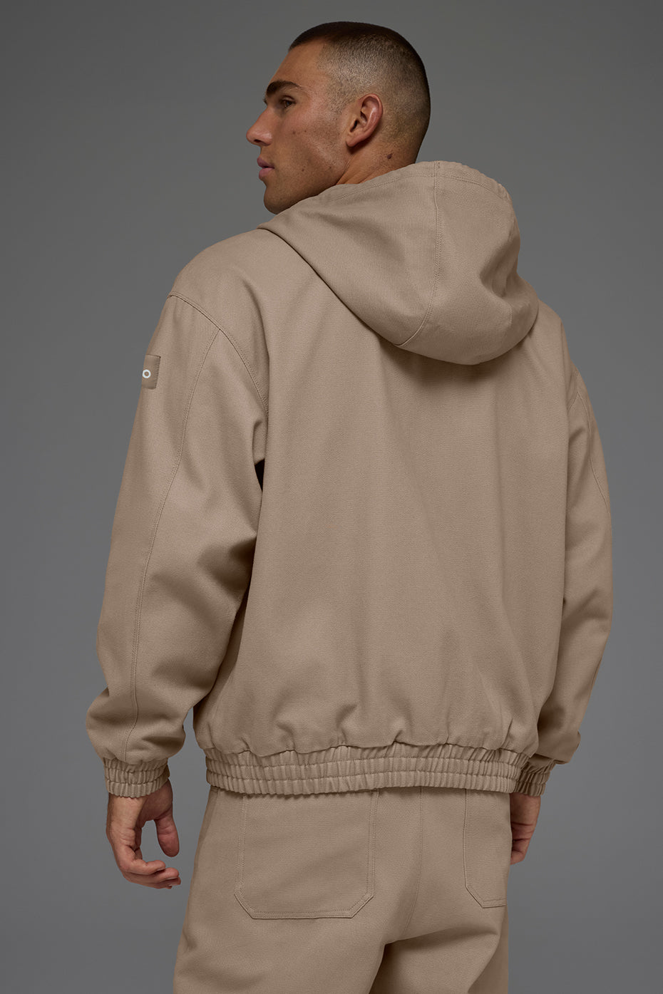 Cotton Canvas Full Zip Hoodie - Gravel product image 4, provided for visual reference and product detail review