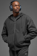 Cotton Canvas Full Zip Hoodie - Anthracite product image 1, provided for visual reference and product detail review
