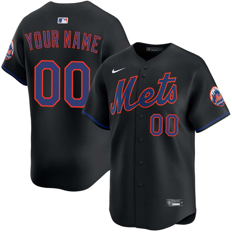Custom New York Mets Alternate Jersey - Black product image 1