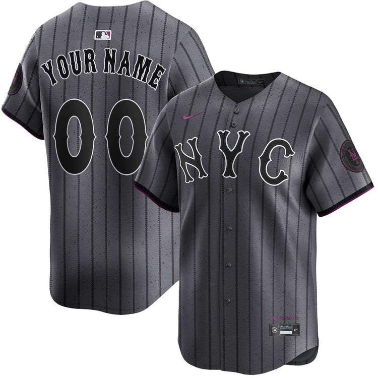 Custom New York Mets City Connect Jersey - Gray product image 1
