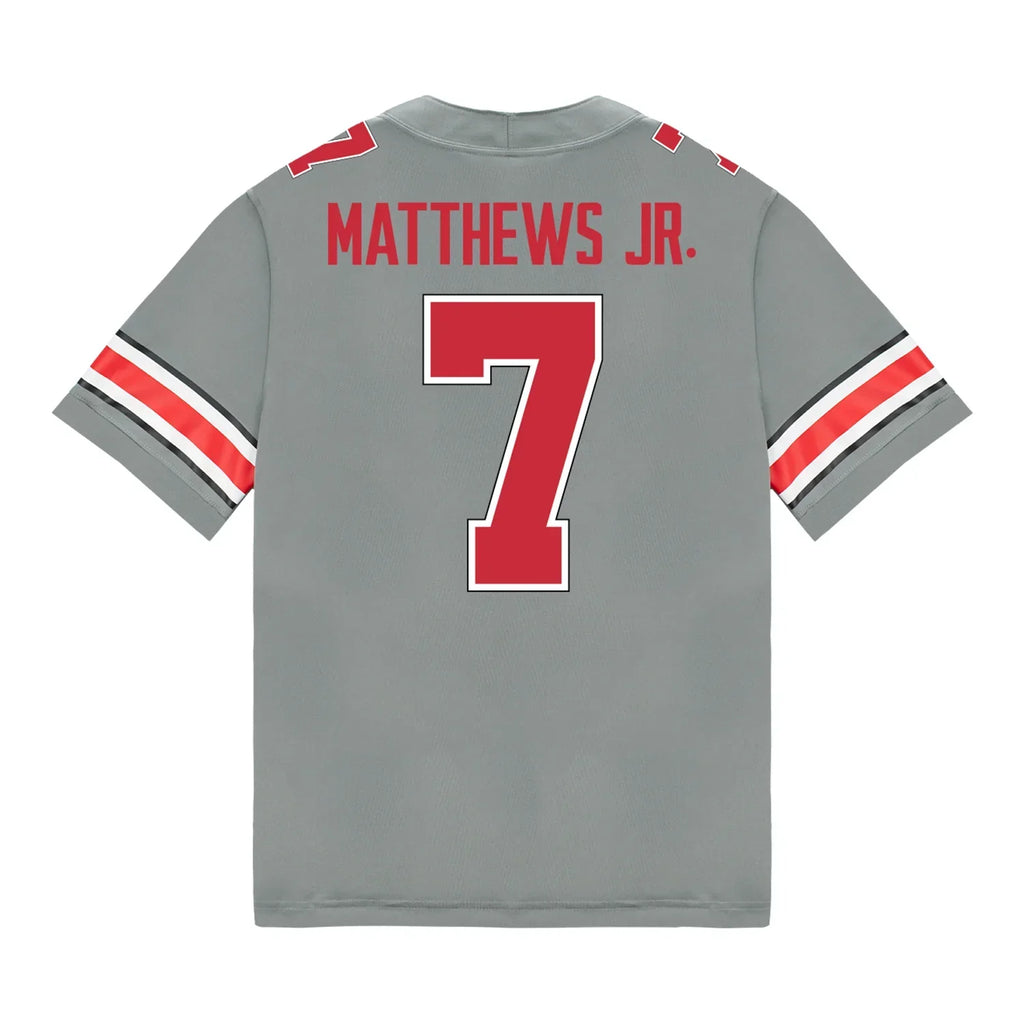 Jermaine Mathews Jr. Ohio State Buckeyes Jersey – Grey product image 1