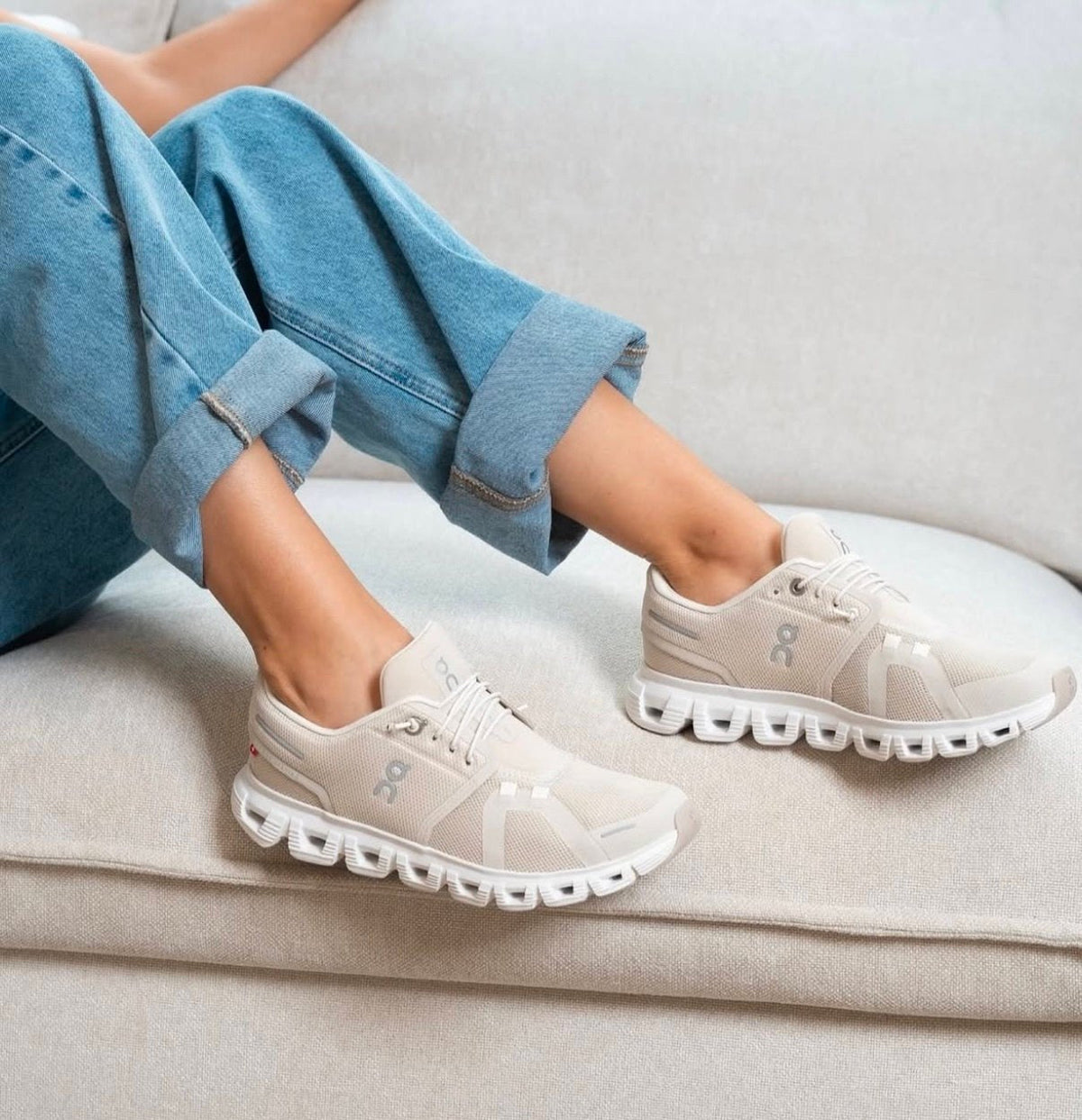 On Cloud 6 Pearl White Lifestyle Sneakers product image 3, provided for visual reference and product detail review