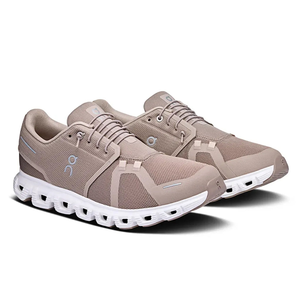 On Cloud 6 Fog White Lifestyle Sneakers product image 1, provided for visual reference and product detail review