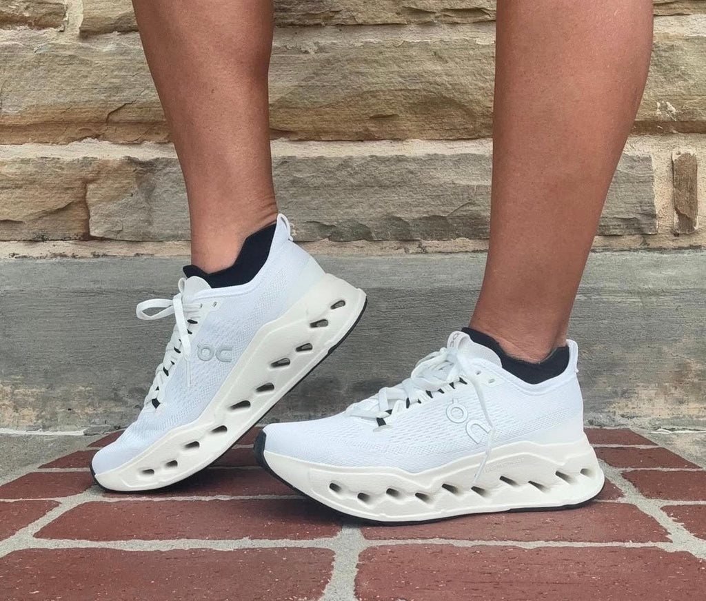 On Cloudsurfer Max Triple White Running Shoes product image 1, provided for visual reference and product detail review