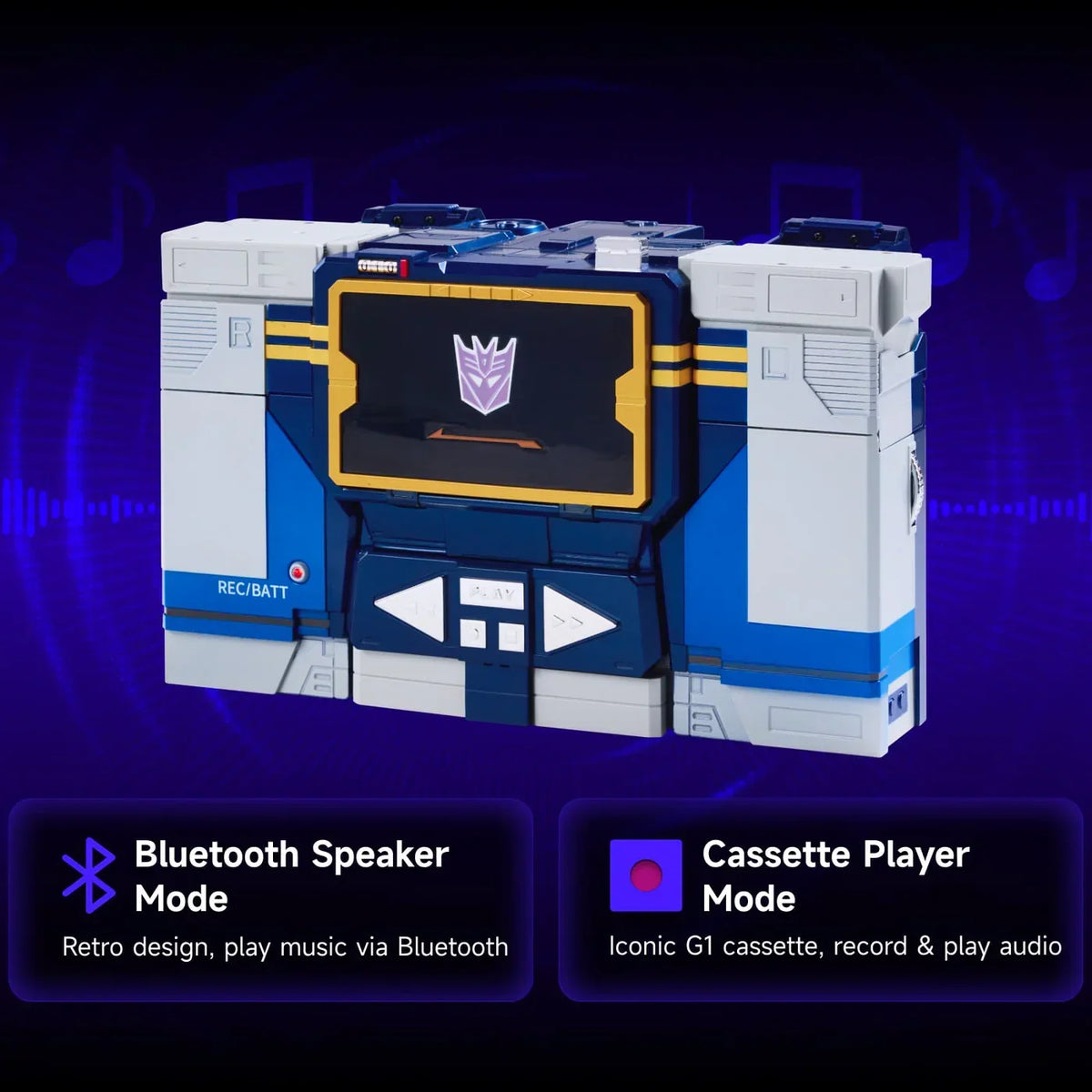 Robosen Transformers G1 Soundwave Flagship Series Auto-Converting Robot Figure product image 3, provided for visual