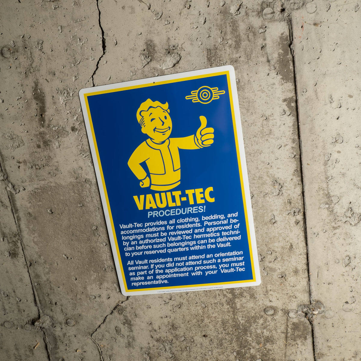 Fallout - Procedures Metal Sign product image 1, provided for visual reference and product detail review