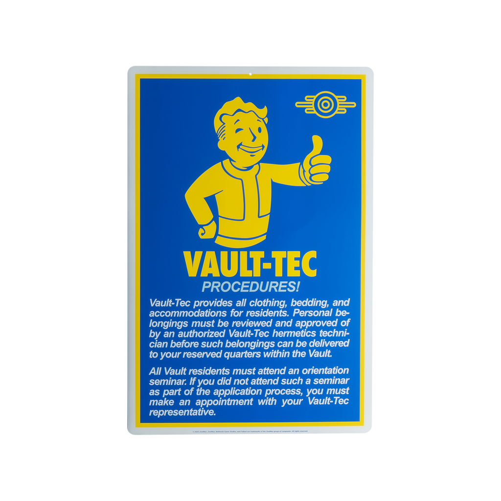 Fallout - Procedures Metal Sign product image 2, provided for visual reference and product detail review