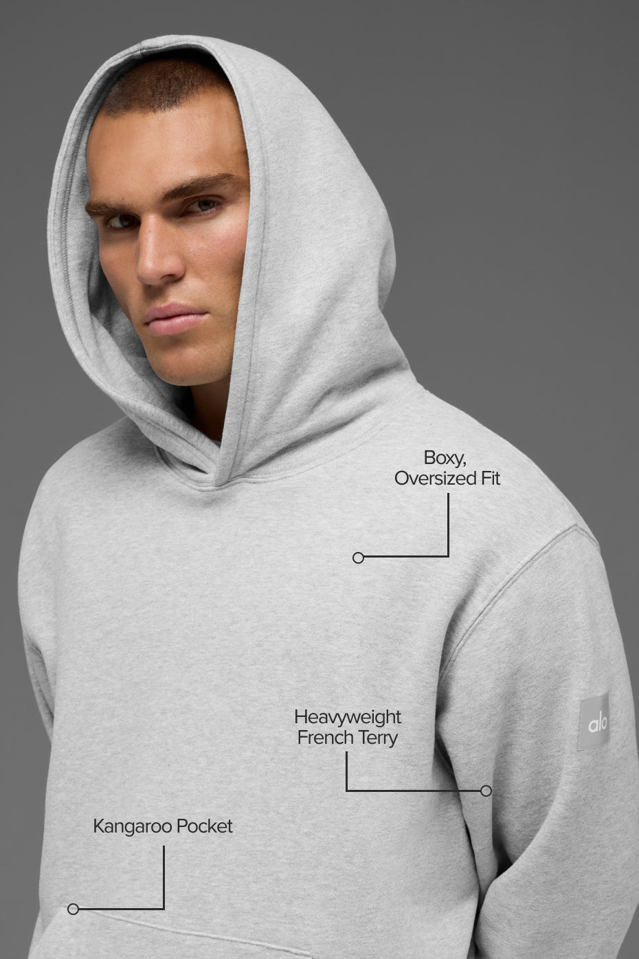 Renown Heavy Weight Hoodie - Athletic Heather Grey product image 2, provided for visual reference and product detail review