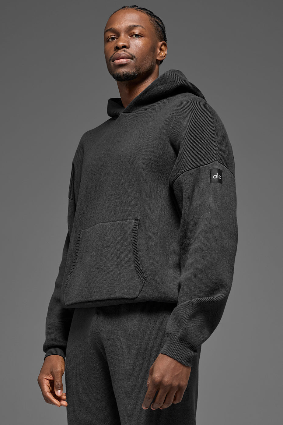 Scholar Hooded Sweater - Anthracite product image 4, provided for visual reference and product detail review