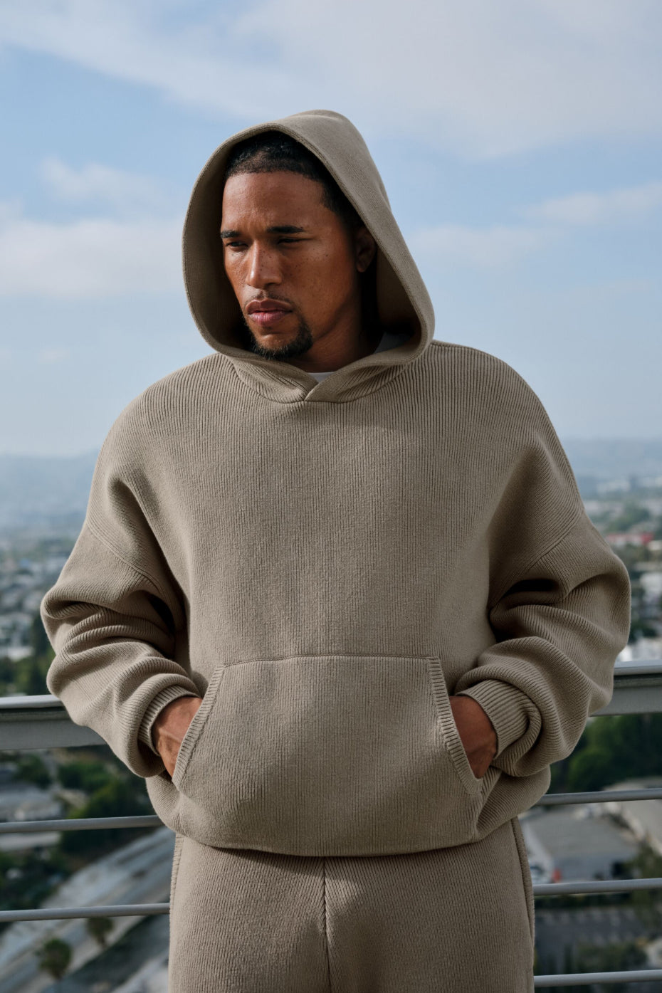 Scholar Hooded Sweater - Light Cocoa product image 1, provided for visual reference and product detail review