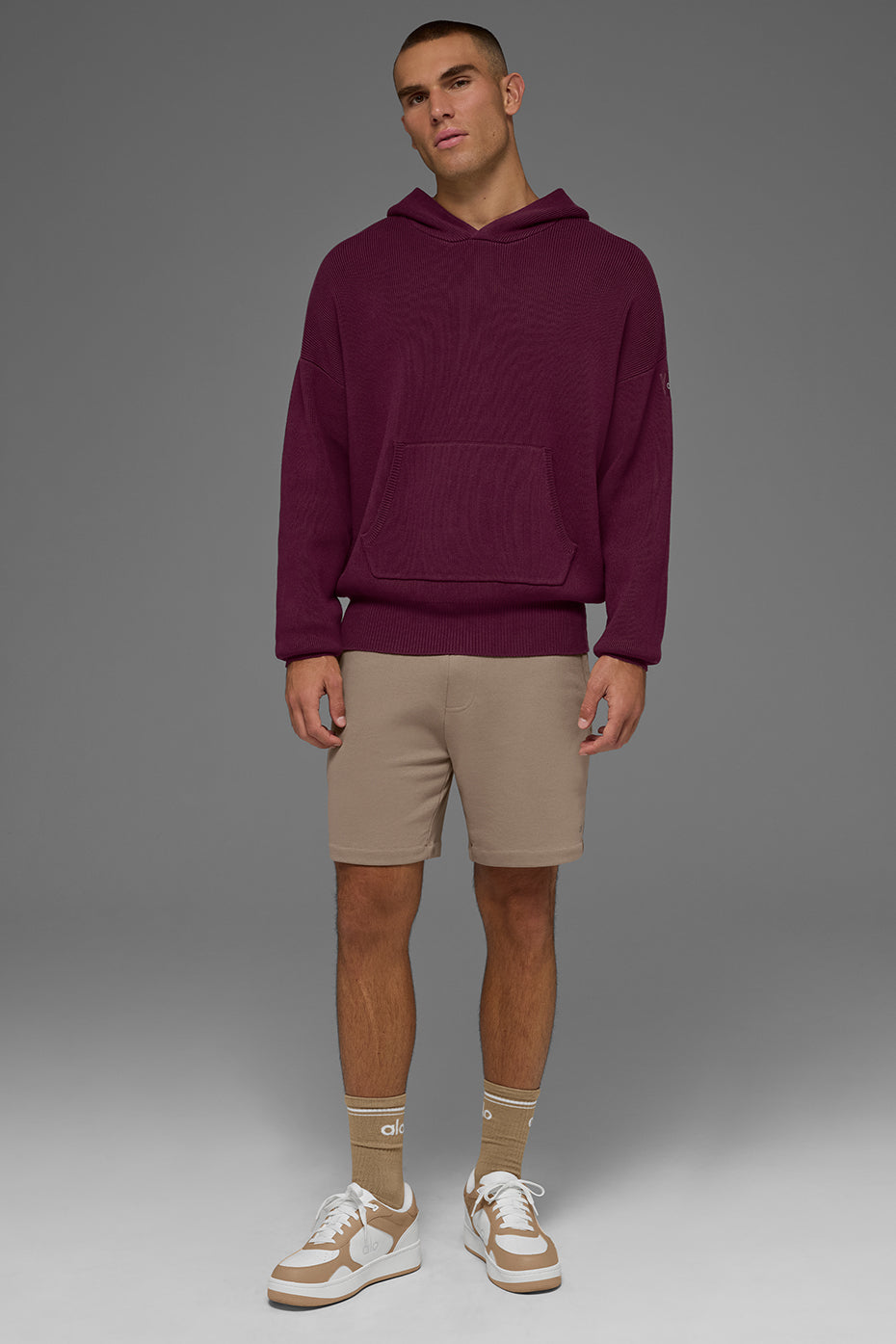 Scholar Hooded Sweater - Burgundy product image 5, provided for visual reference and product detail review