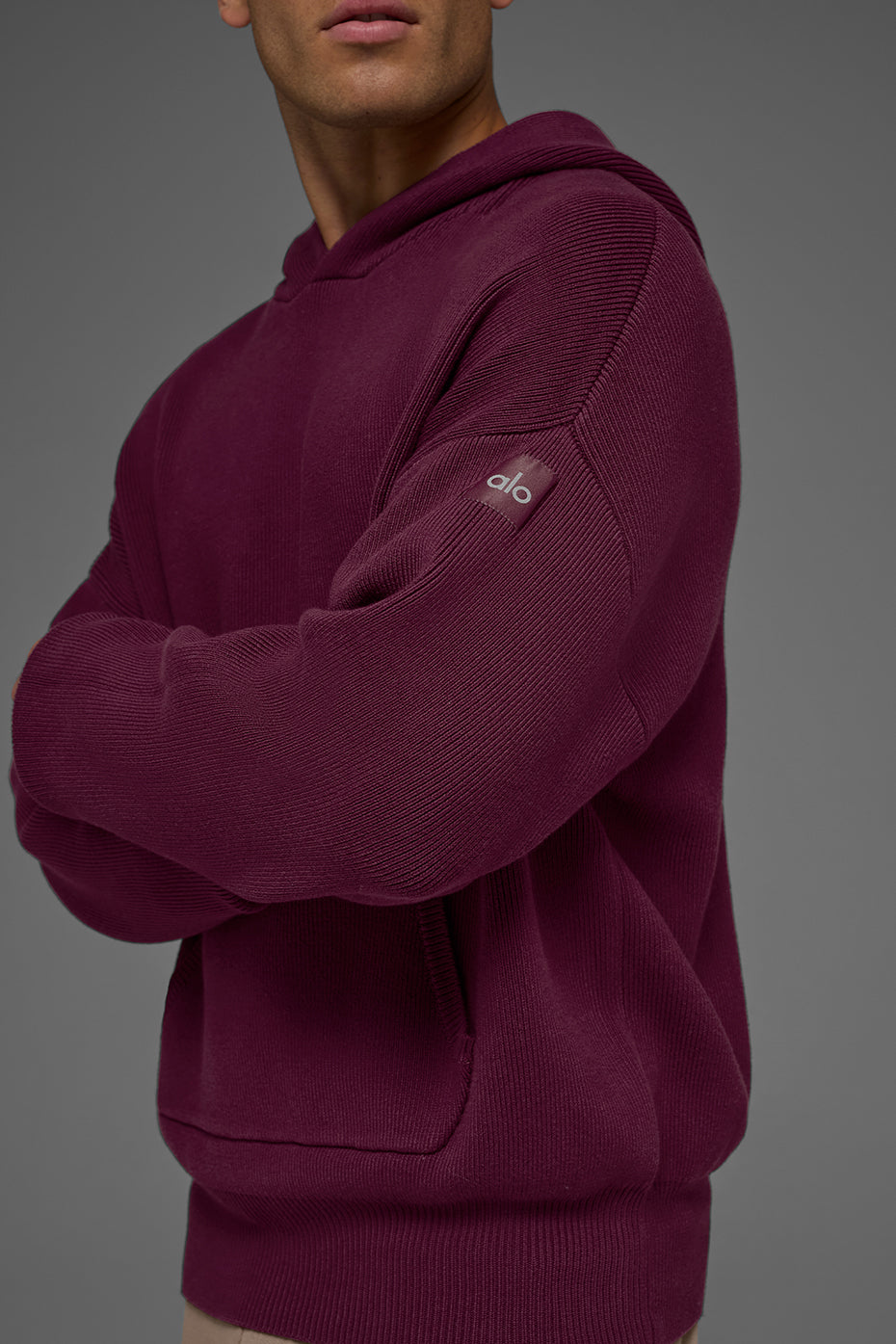 Scholar Hooded Sweater - Burgundy product image 2, provided for visual reference and product detail review