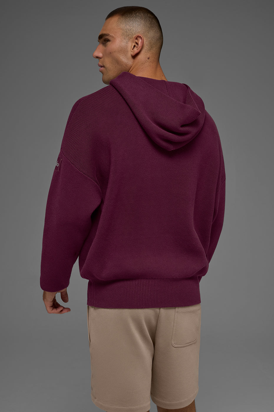 Scholar Hooded Sweater - Burgundy product image 3, provided for visual reference and product detail review