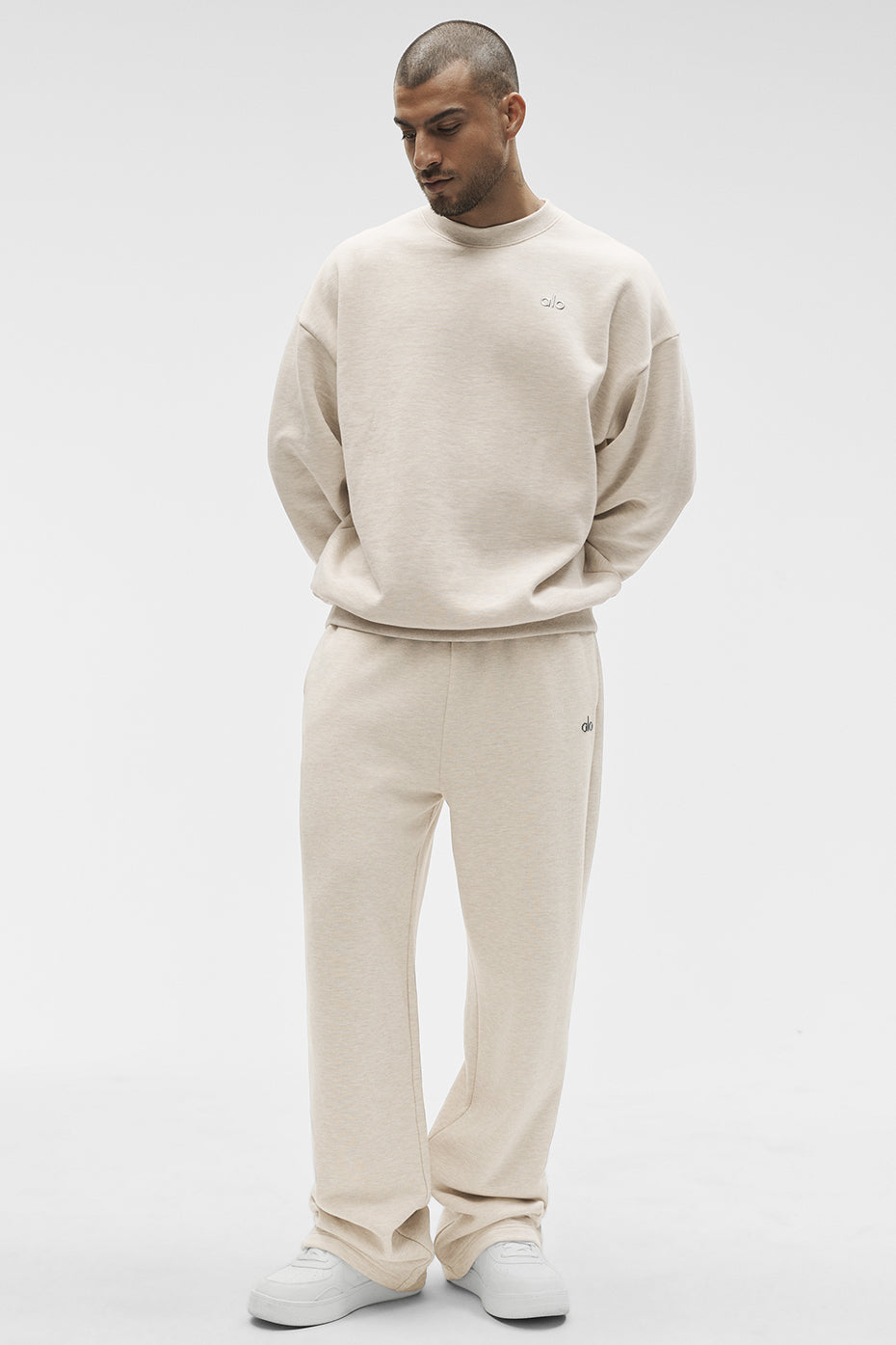Accolade Crew Neck Pullover - Oatmeal Heather product image 5, provided for visual reference and product detail review