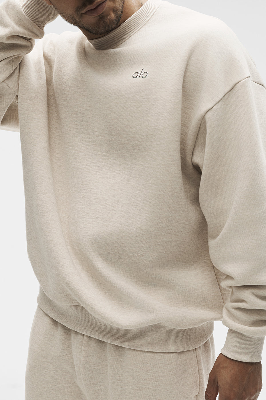 Accolade Crew Neck Pullover - Oatmeal Heather product image 3, provided for visual reference and product detail review