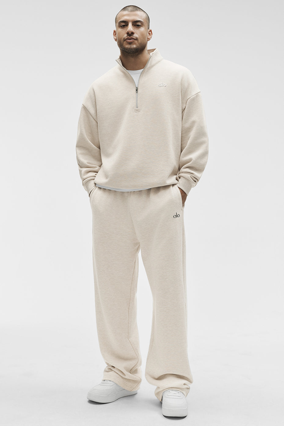 Accolade 1/4 Zip Pullover - Oatmeal Heather product image 5, provided for visual reference and product detail review
