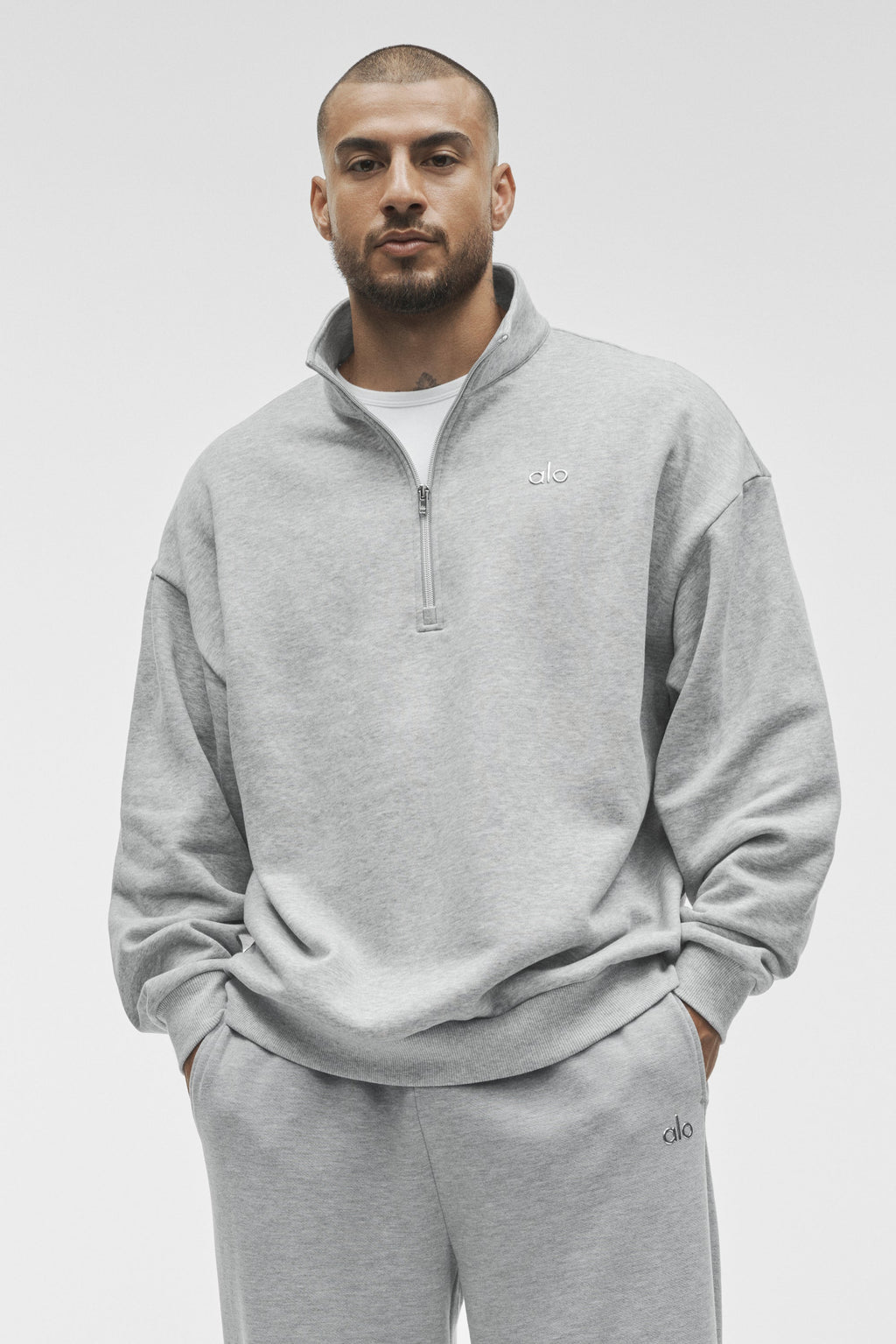 Accolade 1/4 Zip Pullover - Athletic Heather Grey product image 1, provided for visual reference and product detail review