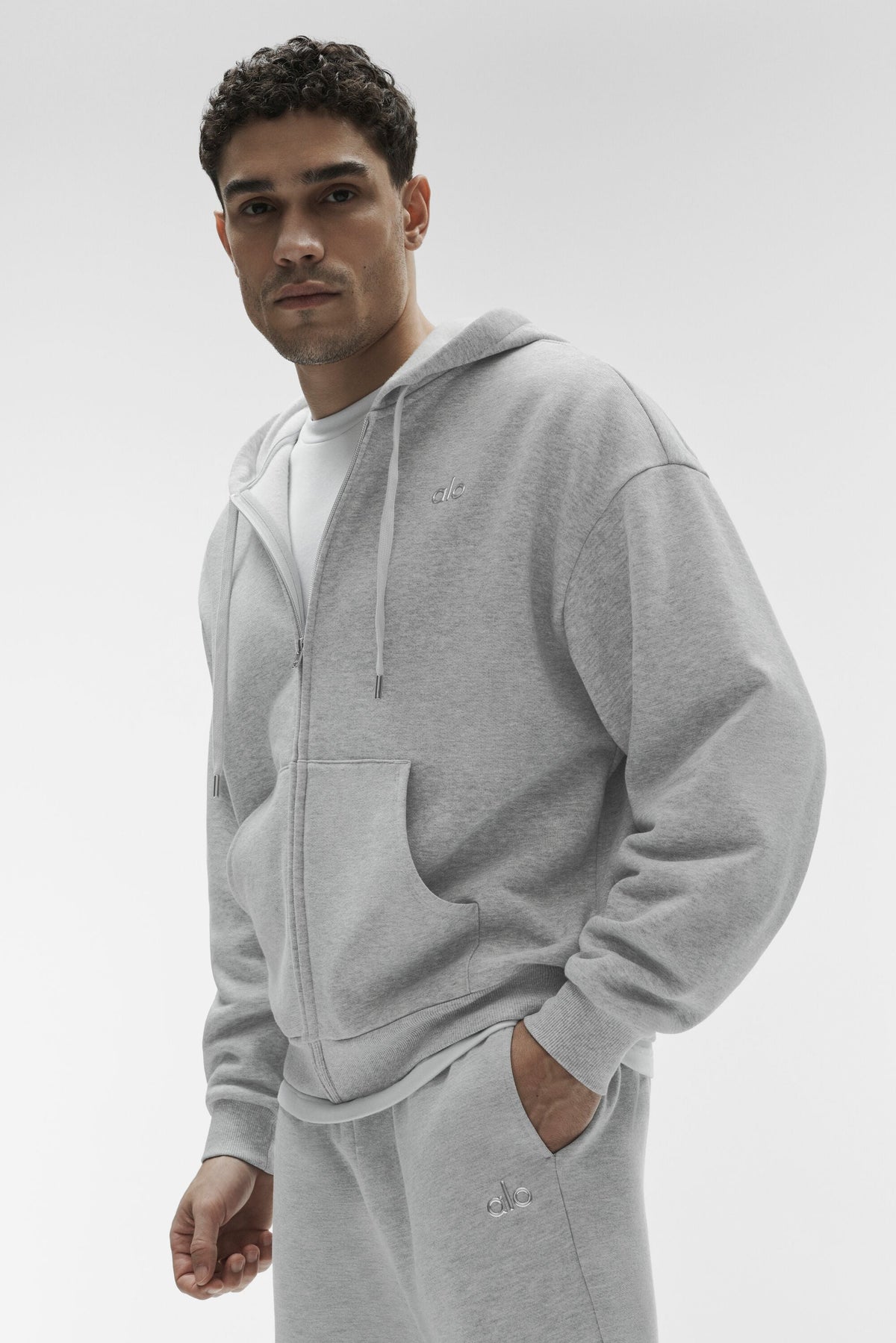 Accolade Full Zip Hoodie - Athletic Heather Grey product image 1, provided for visual reference and product detail review