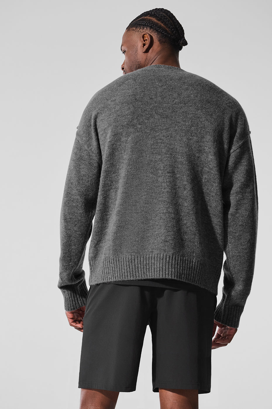 Unisex Wool Cashmere New Class Crewneck Sweater - Platinum Grey product image 3, provided for visual reference and product
