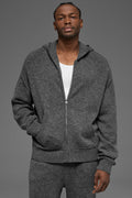 Wool Cashmere New Class Full Zip Hoodie - Platinum Grey product image 1, provided for visual reference and product detail